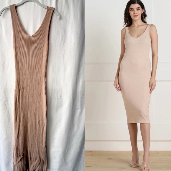 Forever 21 Dresses & Skirts - F21 Dusty Rose Ribbed Maxi Dress - size large cleangirl y2k bodycon